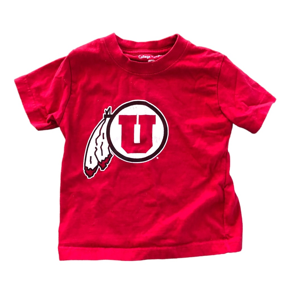 EUC / VGUC 2T Unisex Child University of Utah Red Logo Sports T-Shirt